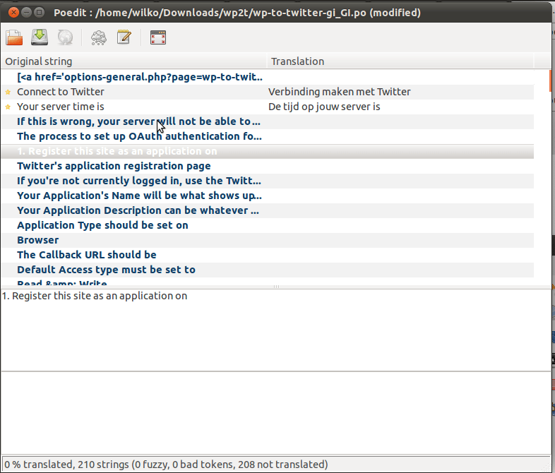 WordPress plugins vertalen met PoEdit