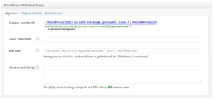 WordPress SEO settings