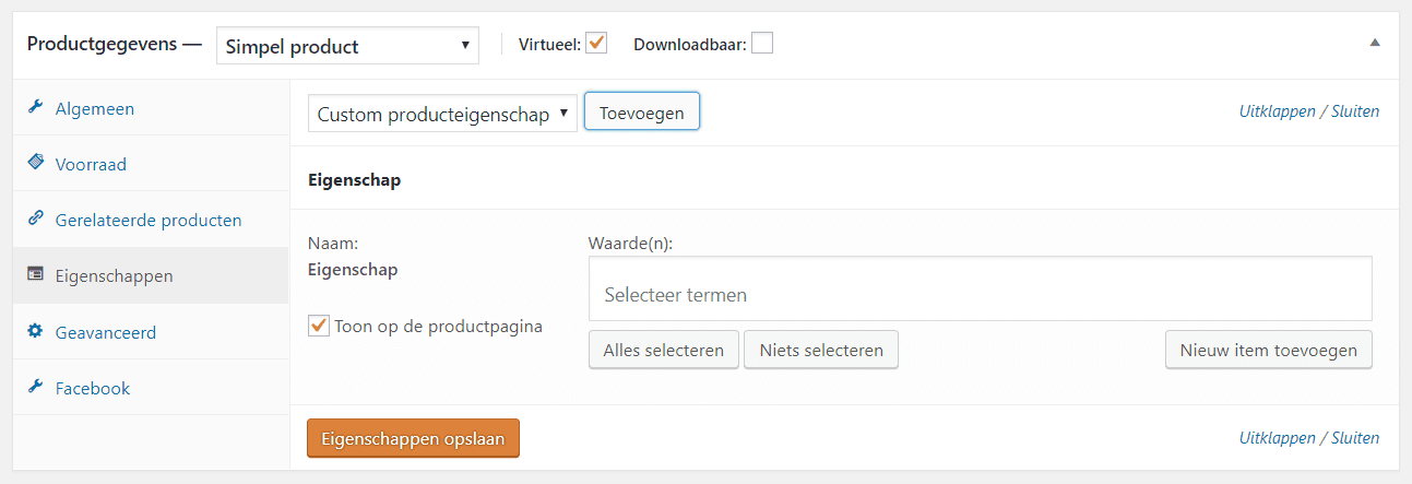 WooCommerce Producteigenschappen of Attributes... een stuk krachtiger dan je dacht. 3 producteigenschappen