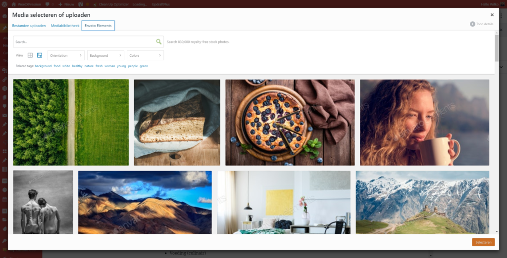 Foto's in WordPress
