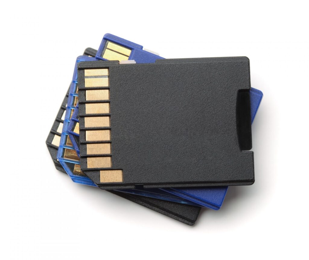 Stack of SD memory cards