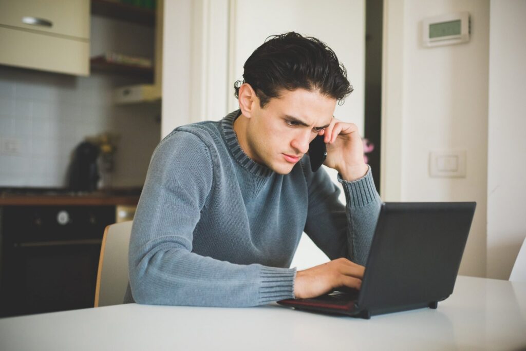 Half length of young handsome caucasian brown hair man sitting t