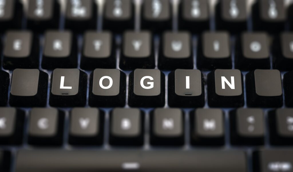 Login online concept.