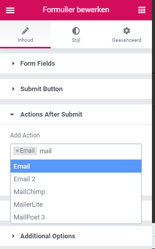 MailPoet met Elementor Pro formulieren gebruiken. Kan dat? 5 Mailpoet met Elementor Pro