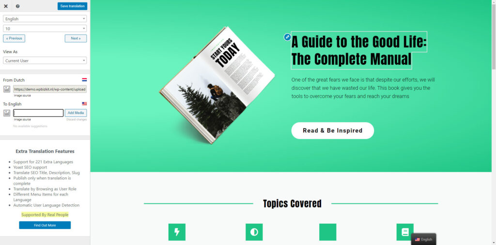 Je website vertalen met TranslatePress