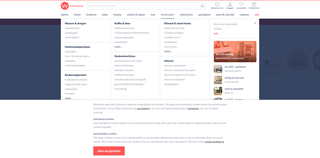 mega menu in elementor