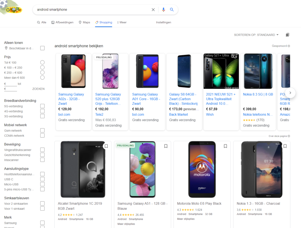 producten vindbaar in Google