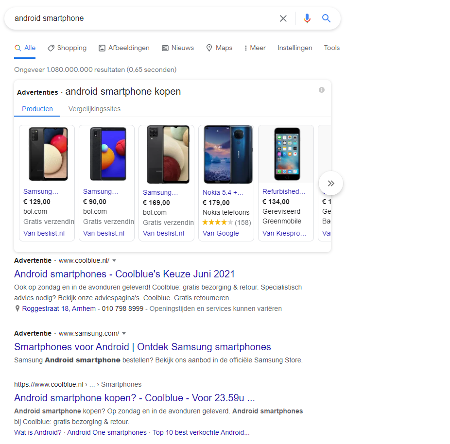 producten vindbaar in Google