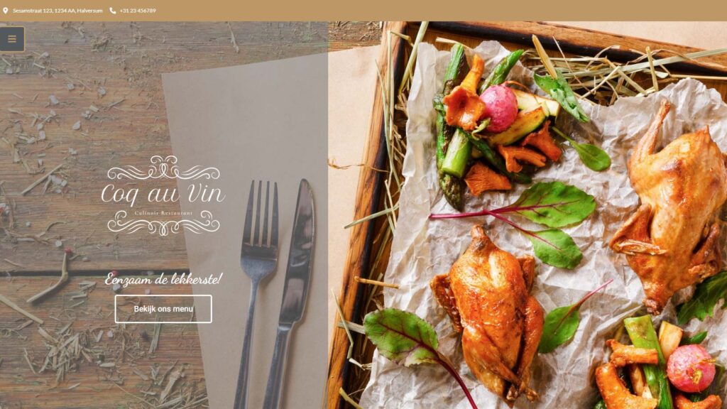 website voor een restaurant