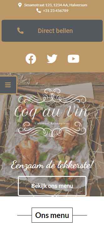 Website voor een restaurant