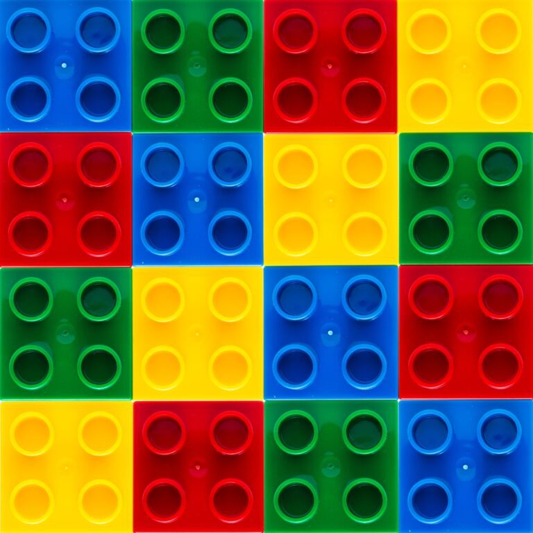 Colourful plastic block