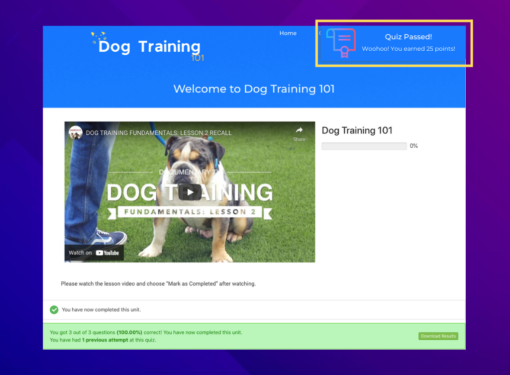 Gamification in WP Courseware
