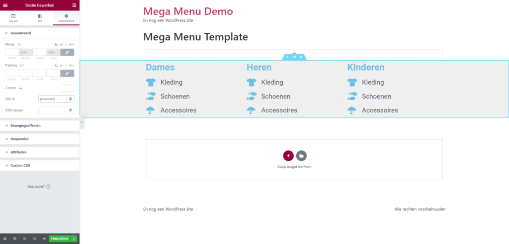mooi mega menu | Een machtig mooi mega menu