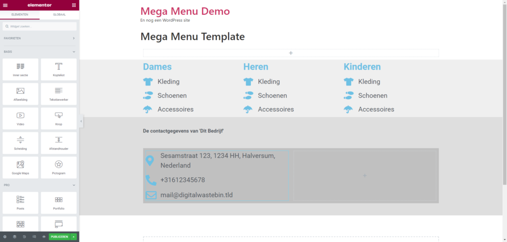 mooi mega menu | Een machtig mooi mega menu
