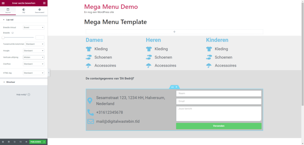 mooi mega menu | Een machtig mooi mega menu