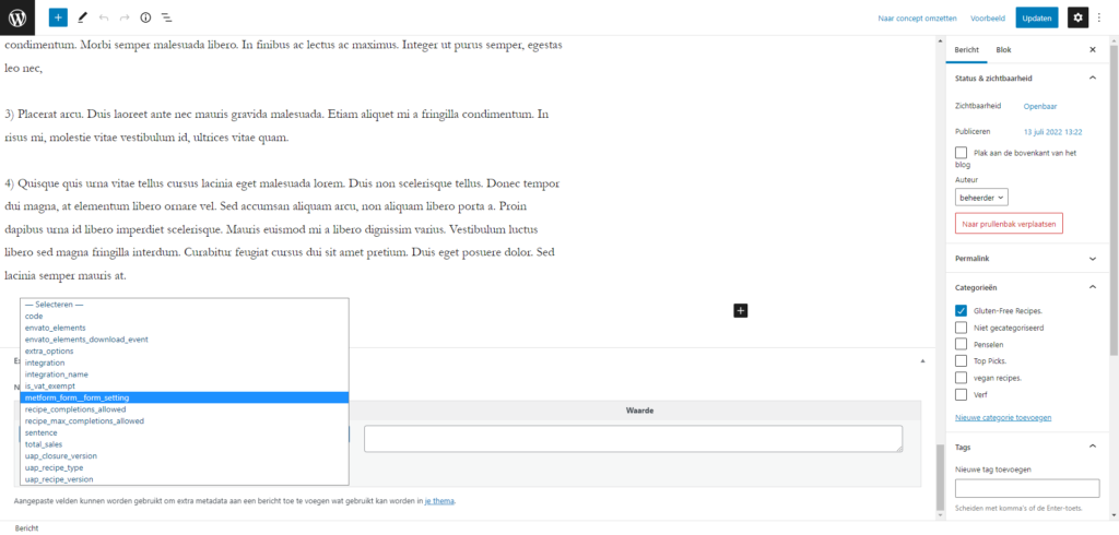 custom post types | Custom Post Types, Custom Taxonomies en Custom Fields