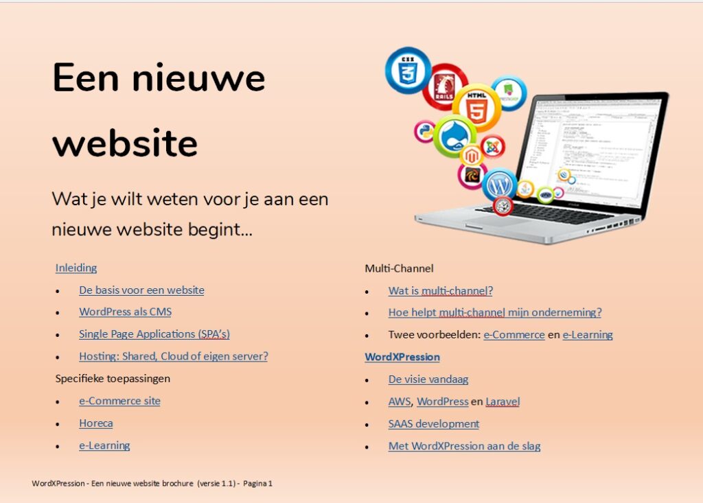 | Brochure 'Een Nieuwe Website'