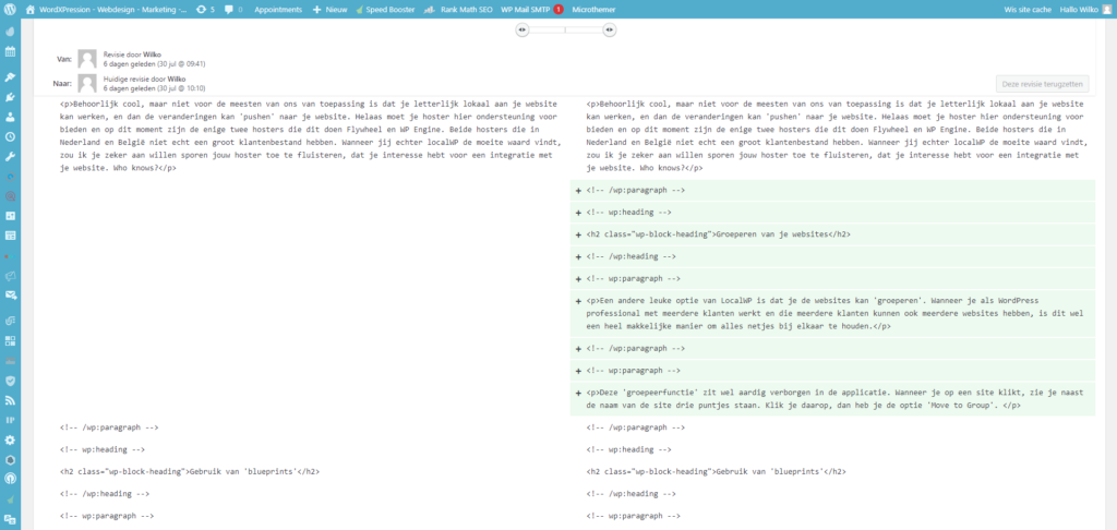 Versiebeheer in WordPress 6 versiebeheer in wordpress | Versiebeheer in WordPress
