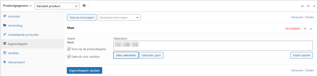 product eigenschappen in de praktijk | WooCommerce product eigenschappen in de praktijk