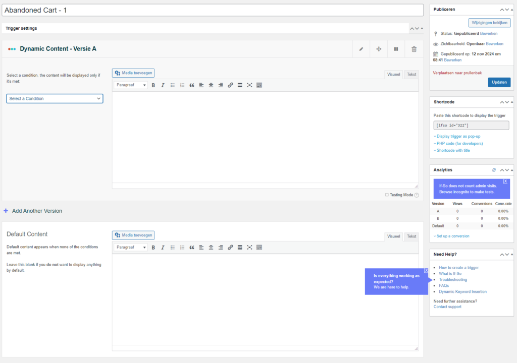 Intelligente Abandoned Cart plugin