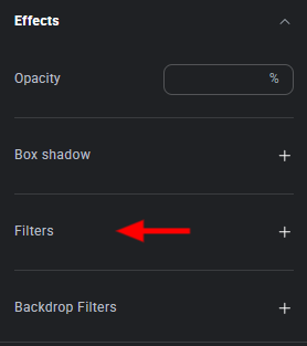 Elementor Editor V4 - Effects sectie 