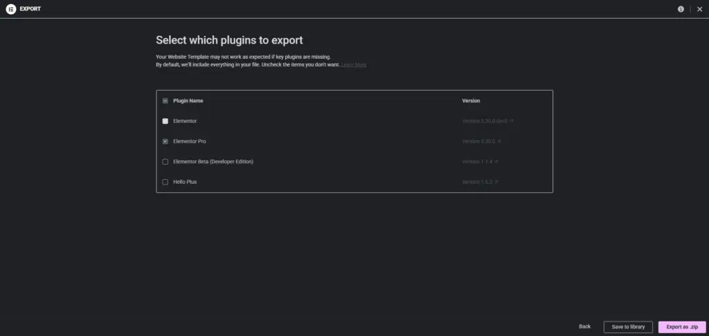 Plugins selecteren