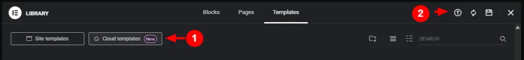 Templates uploaden naar de Elementor Cloud Templates