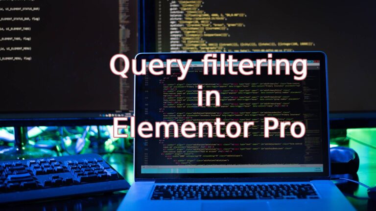 Query Filtering voor Elementor Pro