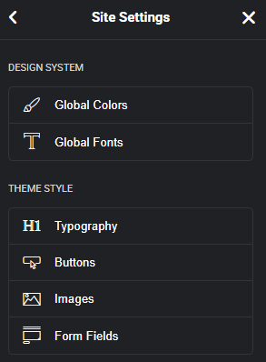 Global styles in Elementor