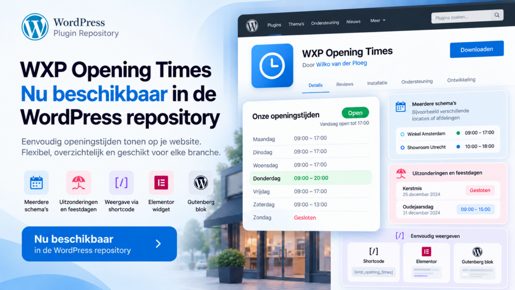 WXP Opening Times plugin