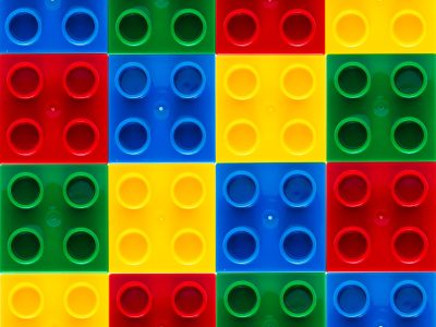 Colourful plastic block