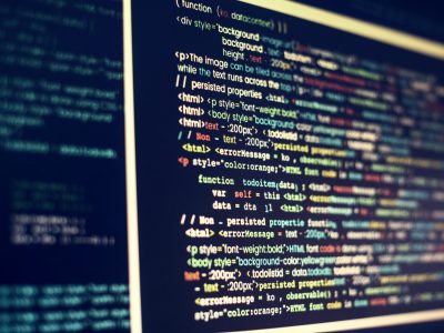 Computer language on a computer screen