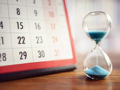 Hourglass and calendar