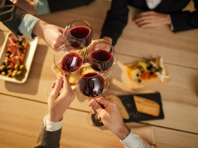 People Drinking Wine Top View