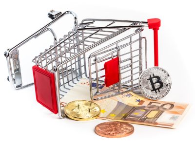 The bitcoins on the fifty euro coin