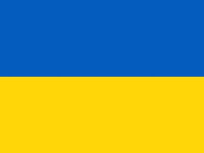 Ukraine blue and yellow bicolor flag illustration suitable for banner or background. Ukrainian national flag image